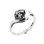 Image 1 of White gold ring with diamond | 0.12 ct.