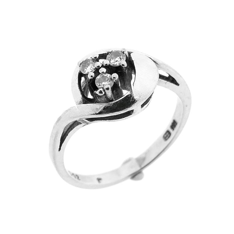 Image 1 of White gold ring with diamond | 0.12 ct.