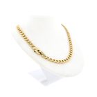 Image 3 of Gold gourmet link necklace with sapphire