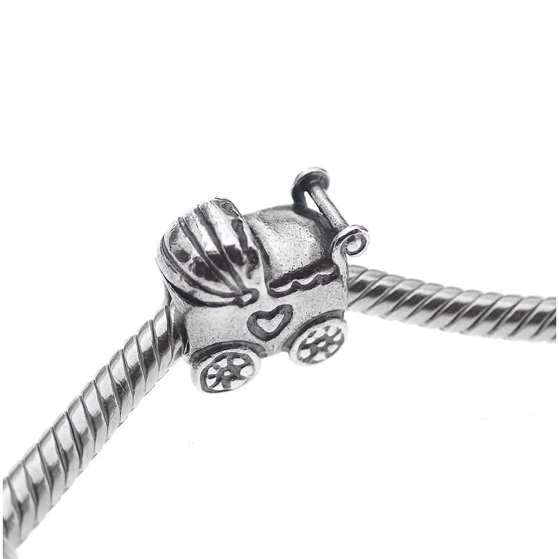 Image 2 of Pandora charm; Silver; Stroller