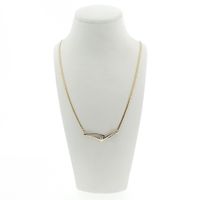 Two-tone gourmet link necklace with 0.035 ct. diamond | 42 cm