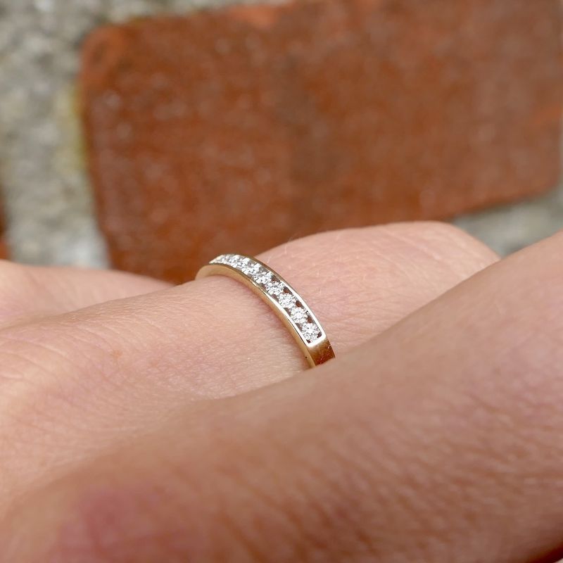 Image 10 of Gold ring with diamonds; 0.045 ct.