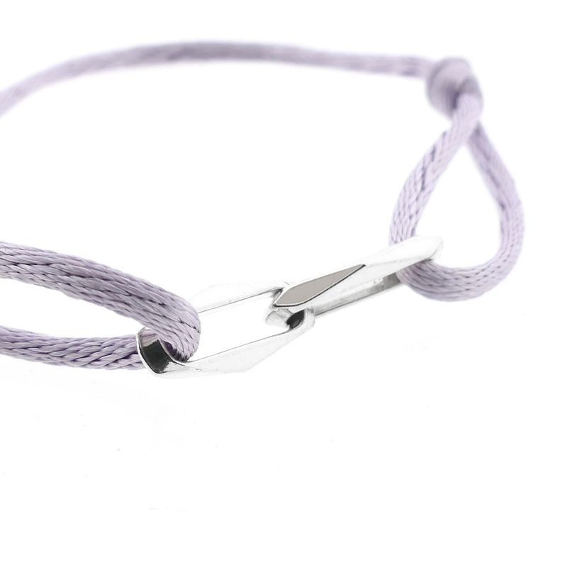Image 3 of Forever Knots® Lilac Satin Bracelet with Silver Link