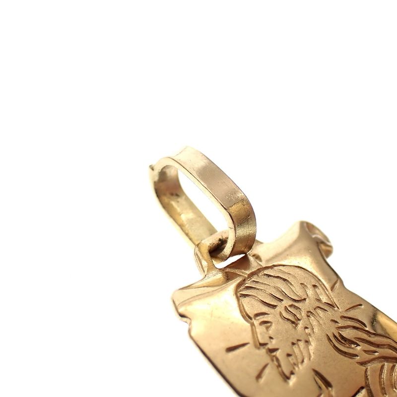 Image 5 of Gold pendant of a scroll with engraving