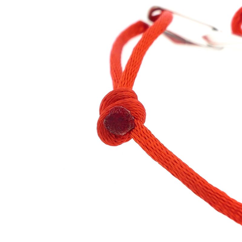 Image 4 of Forever Knots® Handmade Red Satin Bracelet with Silver Link