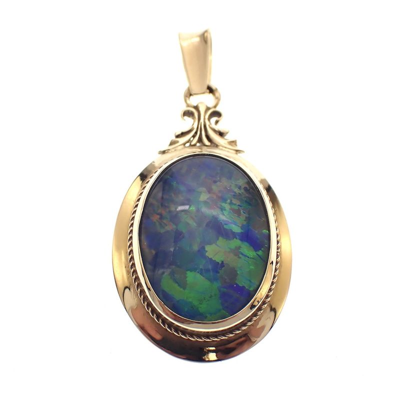 Image 1 of Gold pendant with precious opal | Vintage/antique