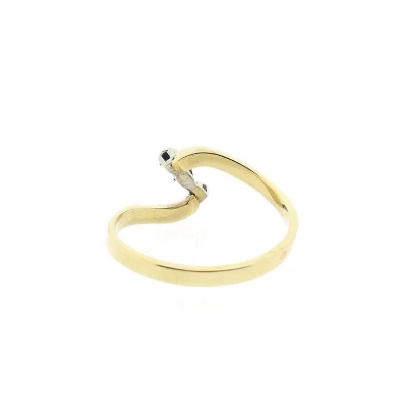Image 4 of Gold ring with diamonds; 0.015 ct.