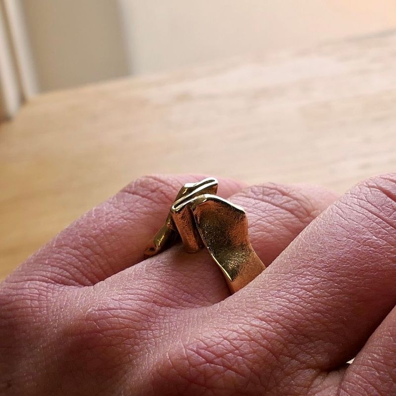 Image 7 of Gold ring with organic design