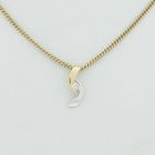 Image 5 of Two-tone gold minimalist pendant with diamond; 0.04 ct. | Passione