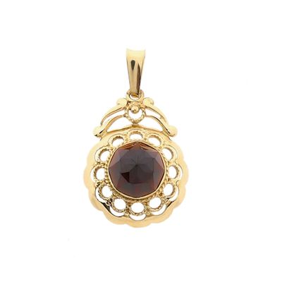 Image 1 of Vintage Gold Pendant with Garnet