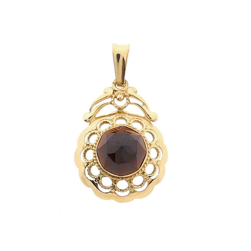 Image 1 of Vintage Gold Pendant with Garnet