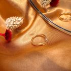 Image 2 of Two-tone gold ring with diamonds; 0.03 ct.