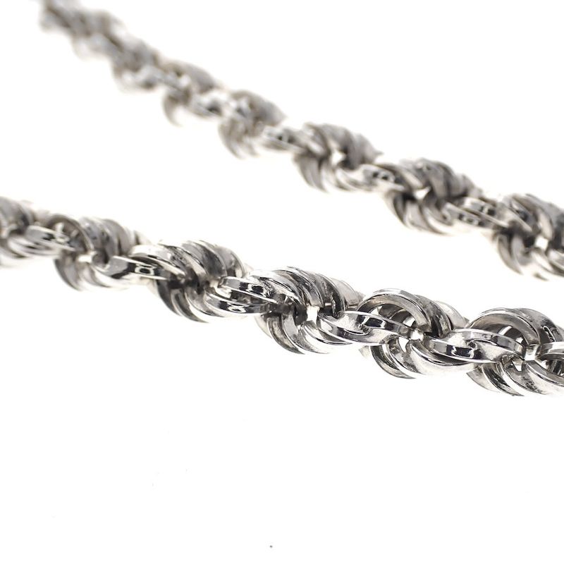 Image 4 of Silver twisted necklace with two tassels | 45 cm