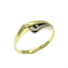 Image 1 of Two-tone gold solitaire ring with 0.03 ct diamond.