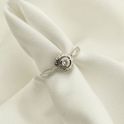 Image 2 of Vintage white gold solitaire ring with diamond | 0.07 ct.