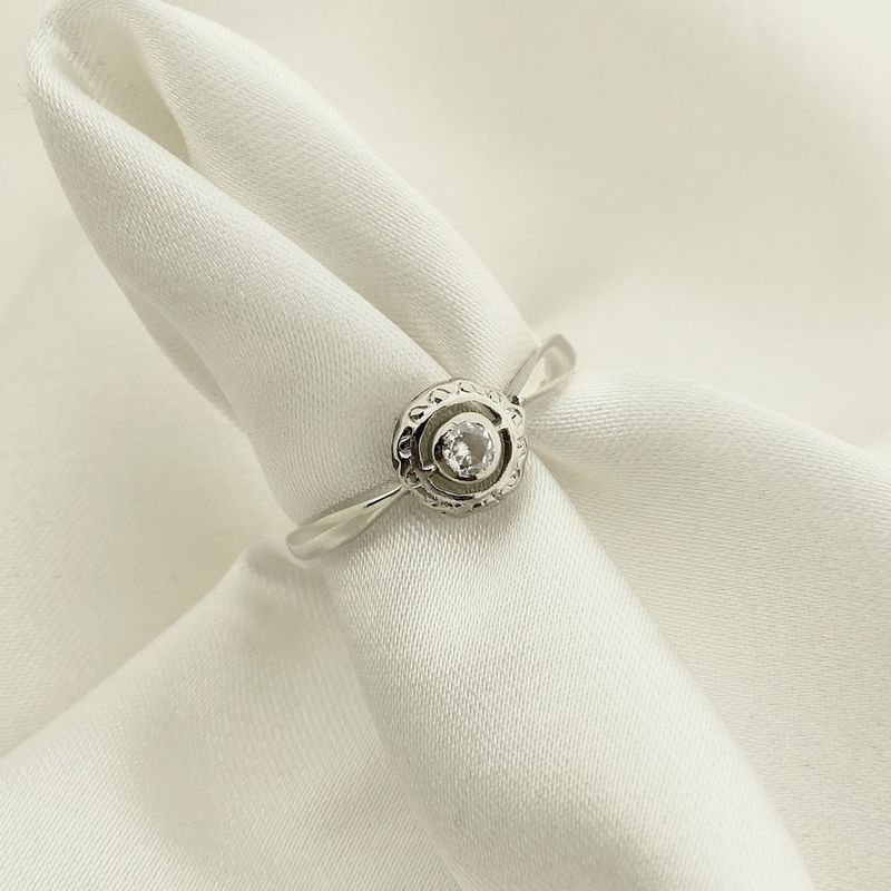 Image 2 of Vintage white gold solitaire ring with diamond | 0.07 ct.