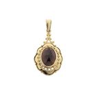 Image 1 of Vintage gold pendant with garnet and filigree technique