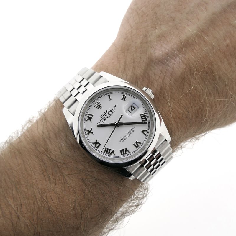 Image 13 of Rolex Datejust 36mm 'White Roman' 126200; Automatic watch