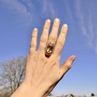 Image 5 of Rose gold butterfly ring set with beryl