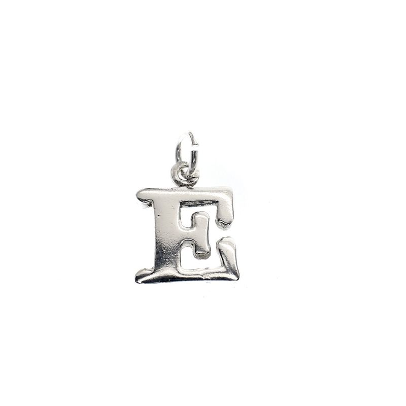 Image 1 of Silver charm of the letter E