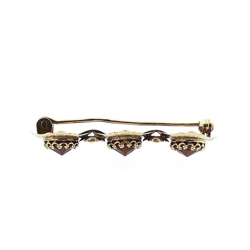 Afbeelding 4 van Vintage gouden broche met carneool