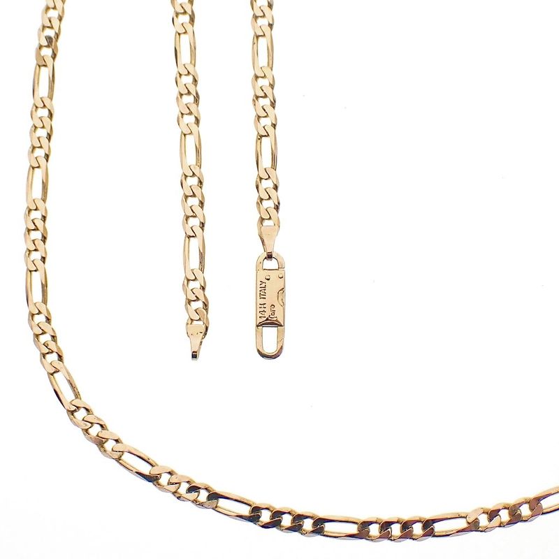 Image 1 of Gold long Figaro link chain