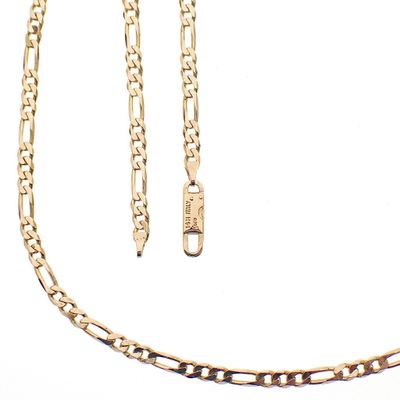 Gold long Figaro link chain Image 1 of Gold long Figaro link chain
