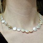 Image 3 of Pearl necklace with gold clasp.