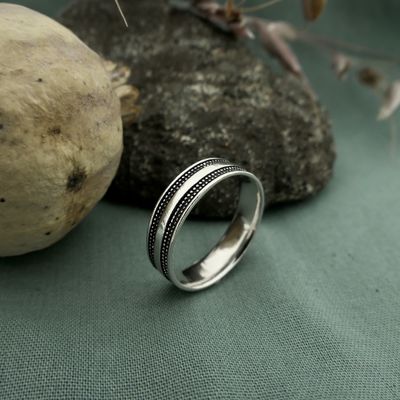Silver patinated men's ring Image 1 of Silver patinated men's ring