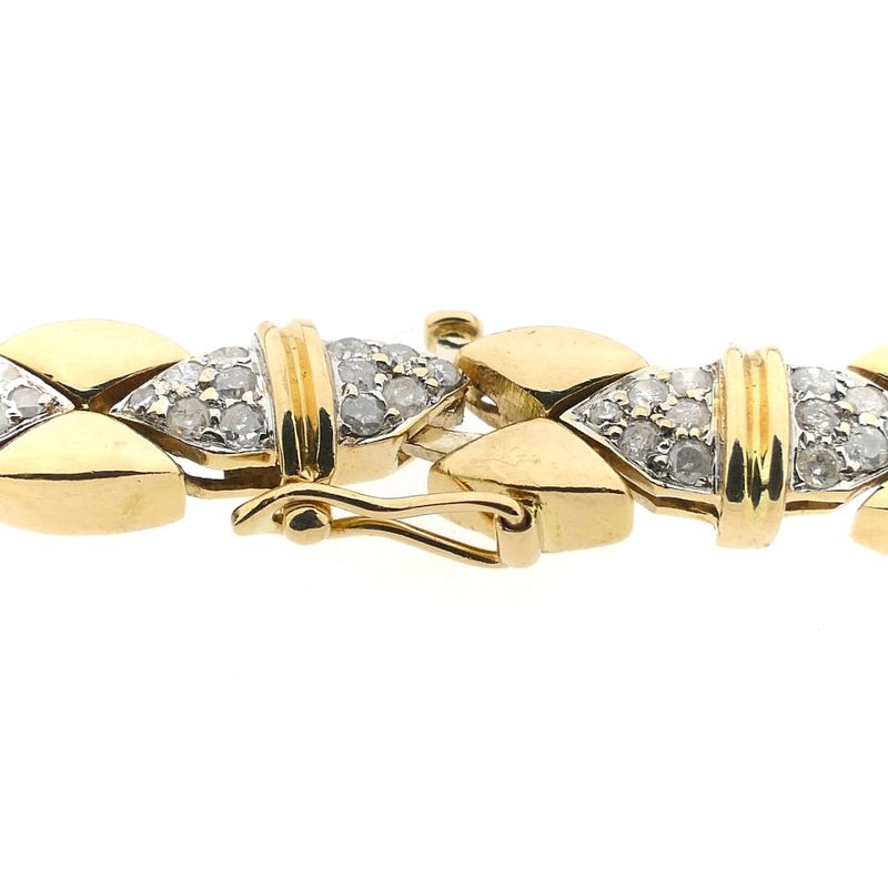 Image 4 of Solid gold necklace with diamonds; Approx. 7.68 ct.