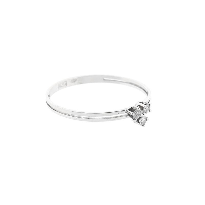 Image 4 of White gold ring with diamonds; 0.075 ct.