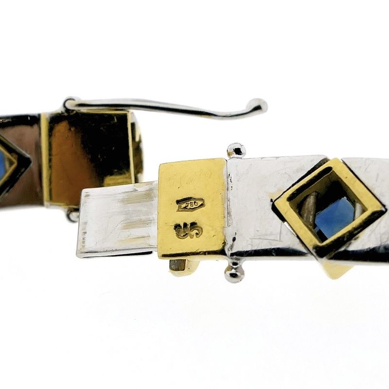 Image 5 of Two-tone gold fantasy necklace with sapphire