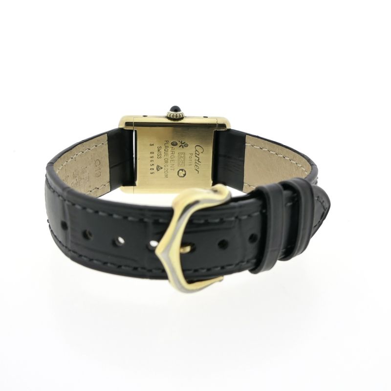 Image 10 of Cartier Tank Vermeil 3 096505; Vintage mechanisch dames horloge