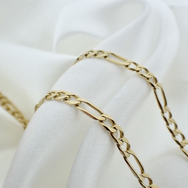 Image 4 of Gold Figaro link chain | 59.5 cm
