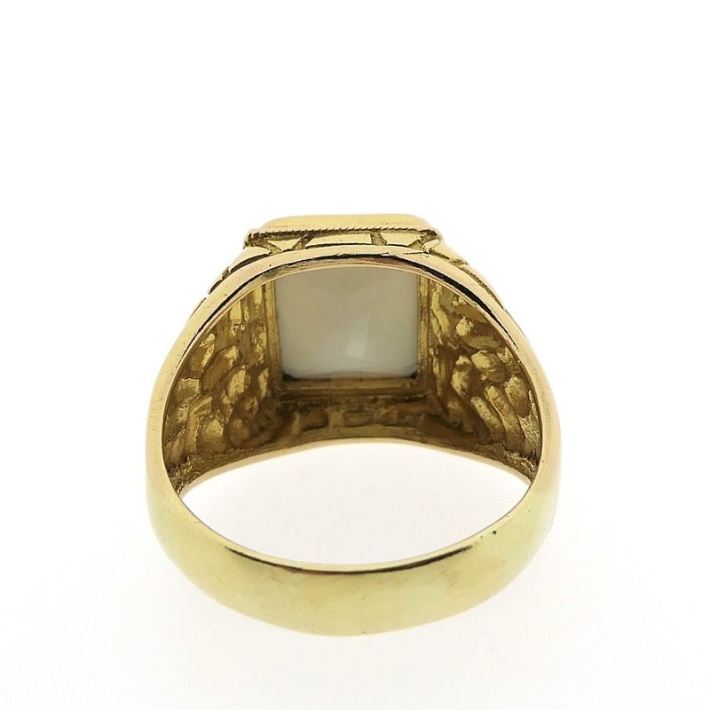 Image 4 of 18K Gold Nugget Ring with White Onyx | Men's