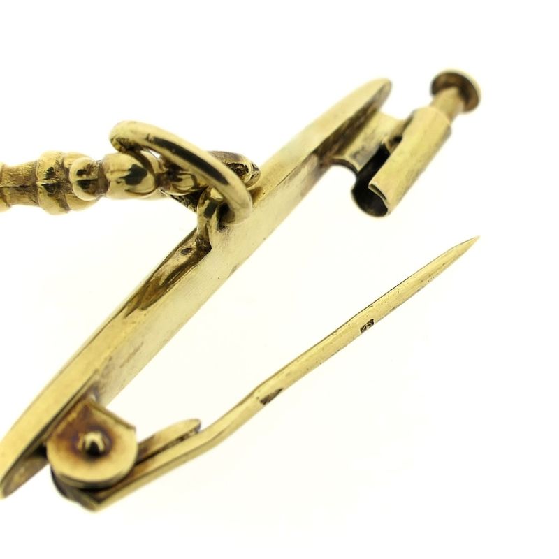 Image 8 of Gold brooch with vintage skeleton key