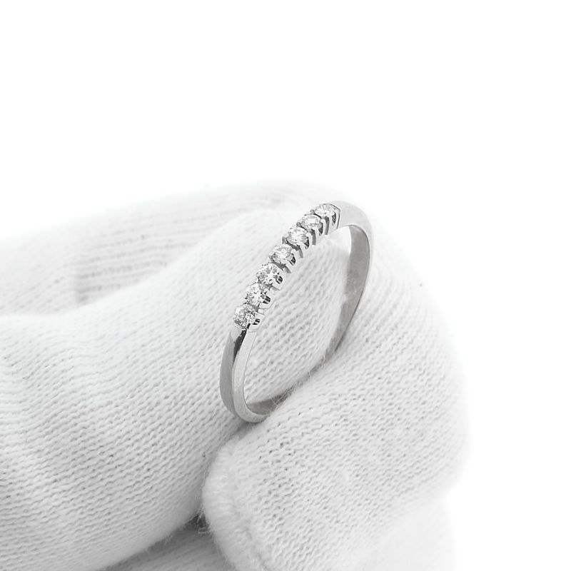 Image 10 of White gold ring/sliding ring with diamond | 0.105 ct.