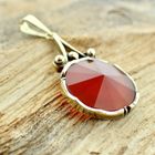 Image 2 of Vintage gold pendant with carnelian