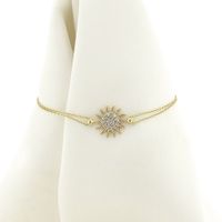 Gold bracelet with sun and zirconia | 17 cm
