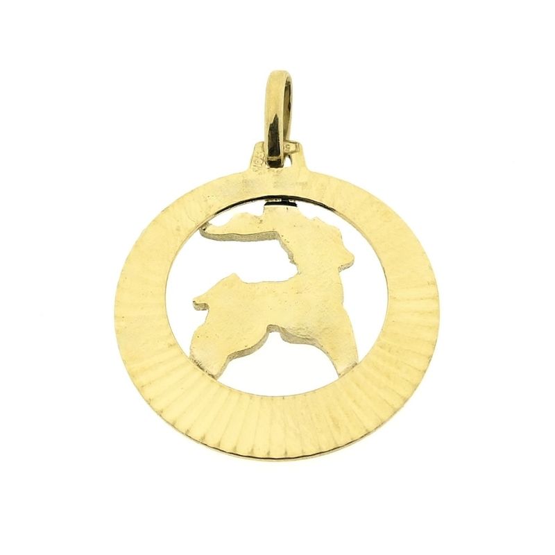 Image 6 of Gold zodiac sign pendant; Capricorn