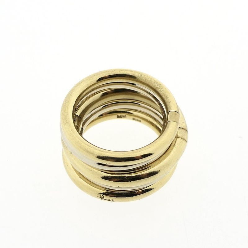 Image 4 of Pomellato bicolor gold 'tubular' ring