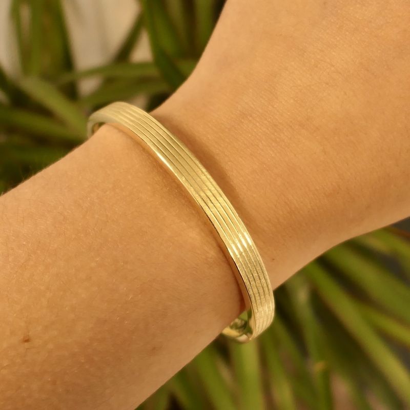 Image 9 of Vintage gold slave bracelet; Size M