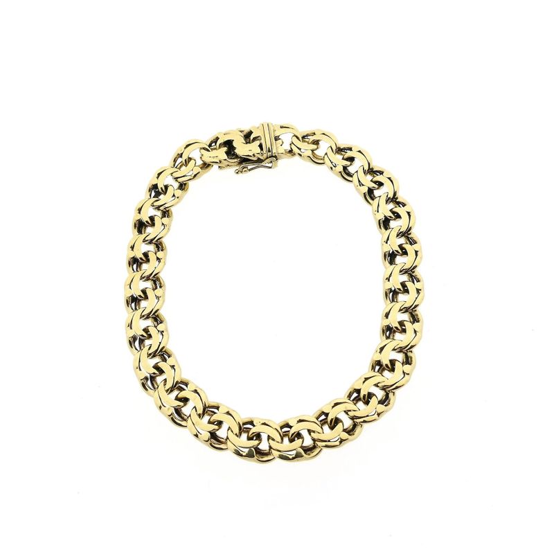 Afbeelding 3 van Massief gouden platte Prince of Wales schakelarmband | 21 cm
