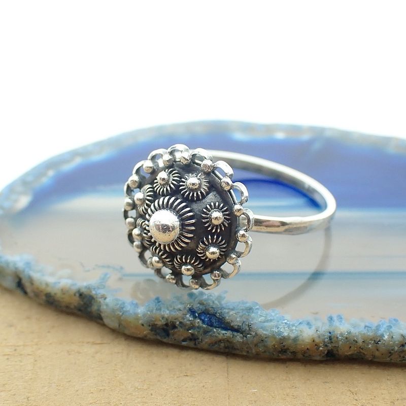 Image 2 of Silver ring with Zeeland button