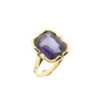 Image 1 of 14K Yellow Gold Ring with Purple Gemstone; Size 17.25