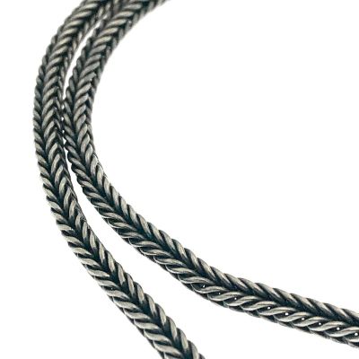 Silver long snake link necklace | 89 cm Image 2 of Silver long snake link necklace | 89 cm