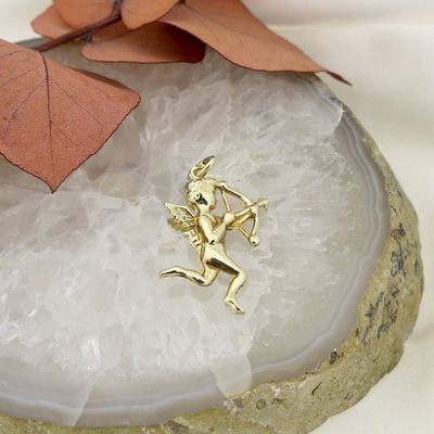 Image 2 of Gold cupid pendant