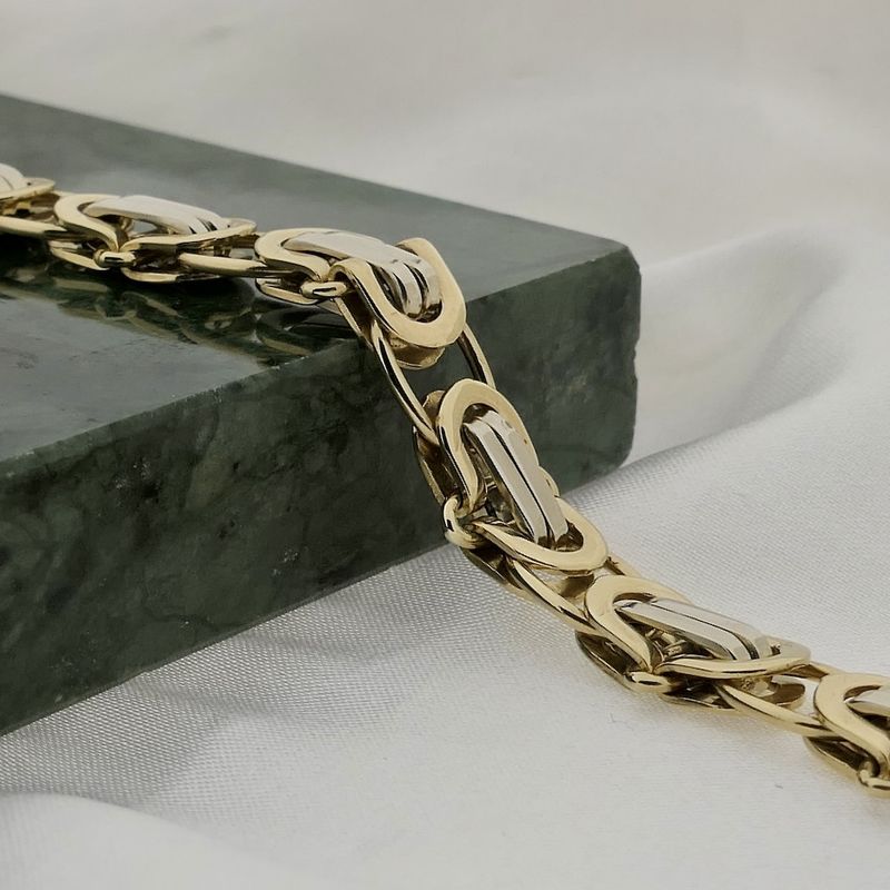 Image 10 of Two-tone gold fantasy link bracelet | 21 cm