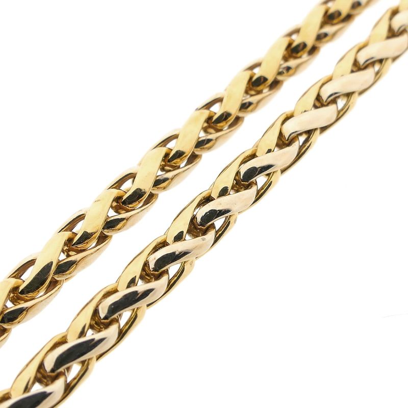 Image 8 of Bicolor Gold Fox Tail Link Necklace