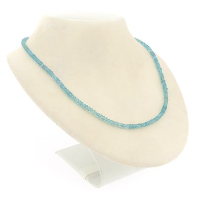 Image 2 of Light blue topaz bead necklace with gold clasp